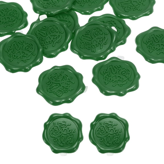 Wax Seal Stickers, 12 Pcs Embossed Self Adhesive for You Sticker for Envelope Letter Wedding Invitation Card Birthday Party Gift Wrap, Green