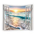 thumbnail image 1 of EREHome Open Window Sunrise Blue Sea Beach Tapestry Polyester Fabric Tapestries Wall Art Hanging 60x90 Inches, 1 of 3