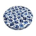thumbnail image 2 of Lsque Blue Ink Flowers Round Bar chair cushion covers Velvet Fabric Premium Comfort Protects from Scratches and Stains for 14-17 Inch Chair- 14 inch, 2 of 7