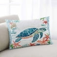 thumbnail image 2 of Teal Red Coastal Throw Pillow Cover 12 x 20 Inch Decorative Pillow Cover Summer Beach Turtle Starfish Nautical Lumbar Pillowcase Seasonal Rectangle Cushion Case for Couch Sofa Bed Living Room, 2 of 7