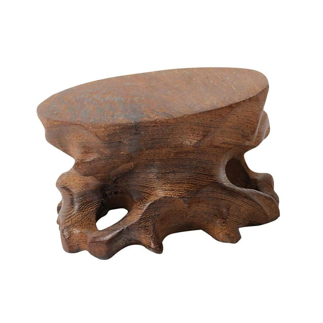 jifeng Circular Wooden Base Round Retro Wood Decorative Base for Photo Props Home