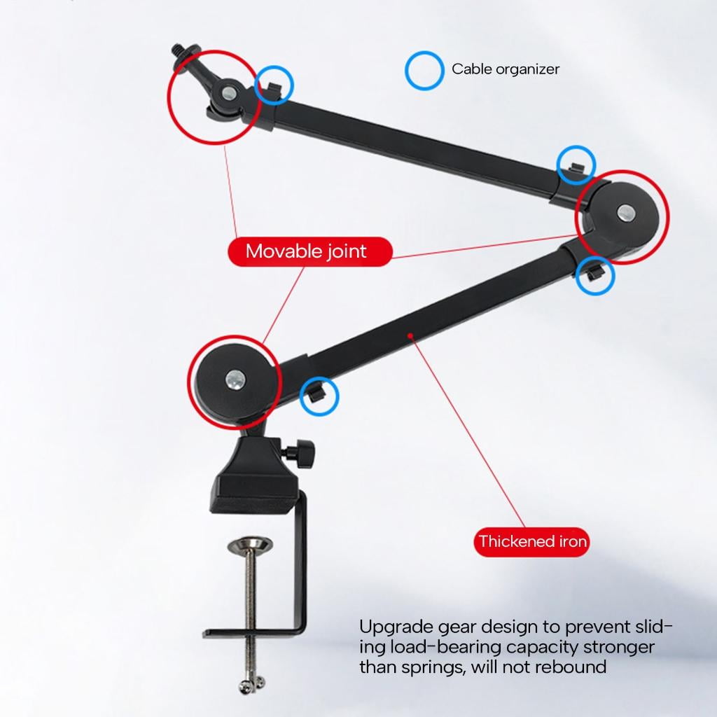 Jesscasday Microphone Arm withPop Protections - Microphone Stand with Wind Protections