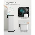 thumbnail image 3 of Kitchen Trash Can, 10.5 Gallon (40 L) Garbage Can, Large Step Trash Bin with Lid, Stainless Steel, Soft Close, 15 Trash Bags Included, White, 3 of 6