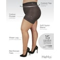 thumbnail image 3 of MeMoi Plus Size Curvy Ultra Sheer Control Top Pantyhose - Womens - Female (5X/6X, Off Black), 3 of 7