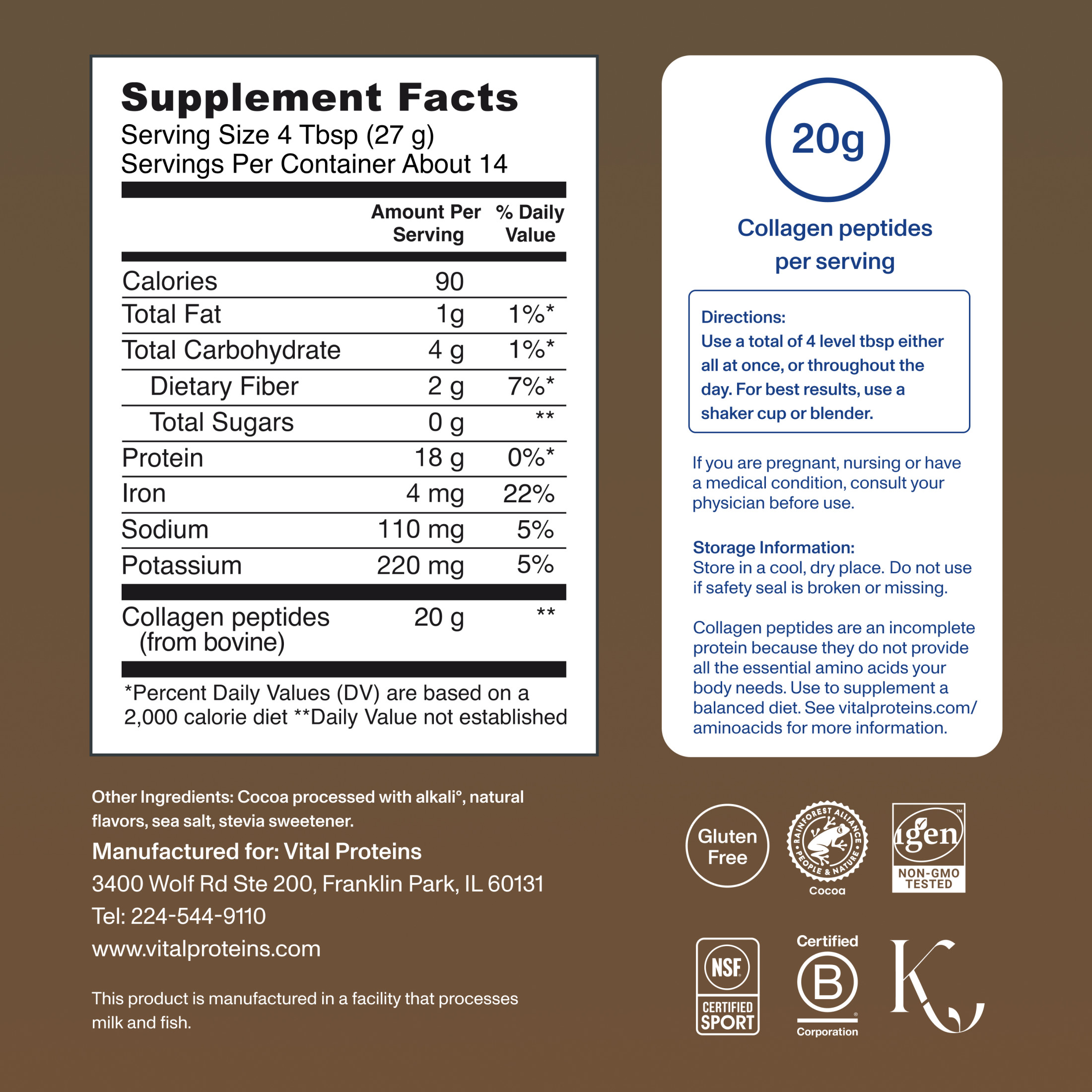 Vital Proteins Chocolate Collagen Peptides Powder photo 8