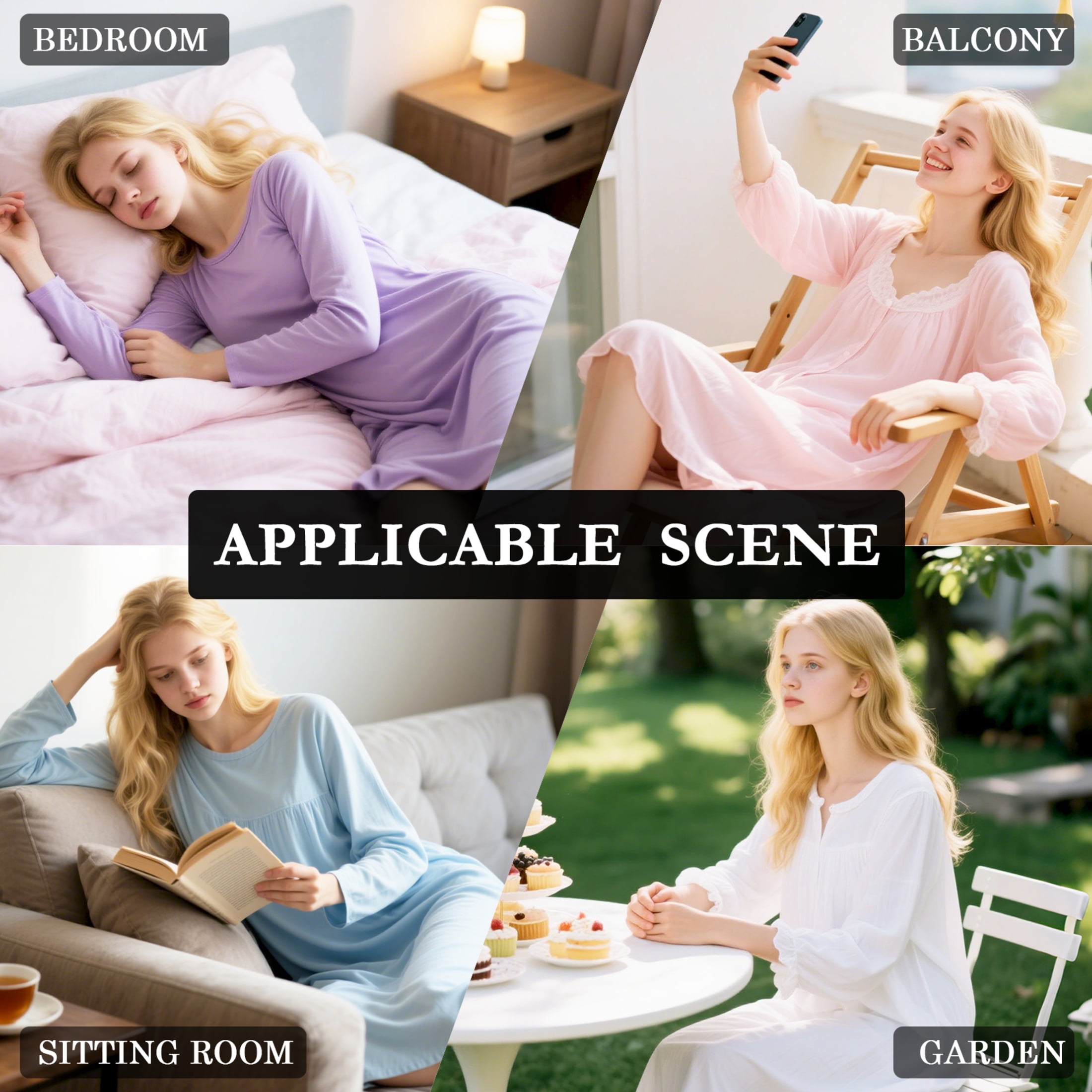 joogoo Yellow Pickleball Balls Women's Long Sleeve Nightgown Sleepwear S