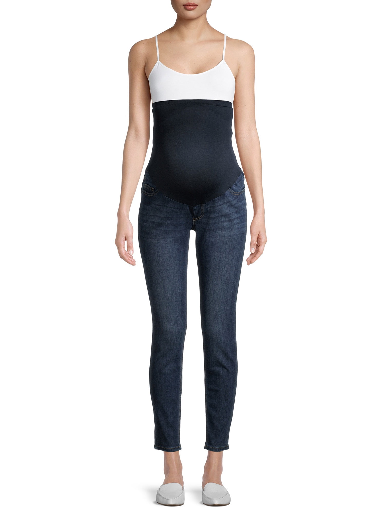Time and Tru Women's Maternity Skinny Jeans with Full and 5 Pockets -