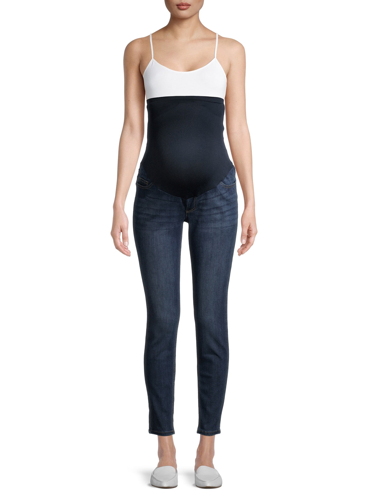 Time and Tru Women’s Maternity Skinny Jeans with Full Panel and 5 Pockets