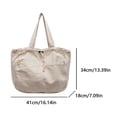thumbnail image 2 of Bolso de lona sencillo para mujer, bolso de mano holgado con cordón, bolso de viaje diario, 2 of 9