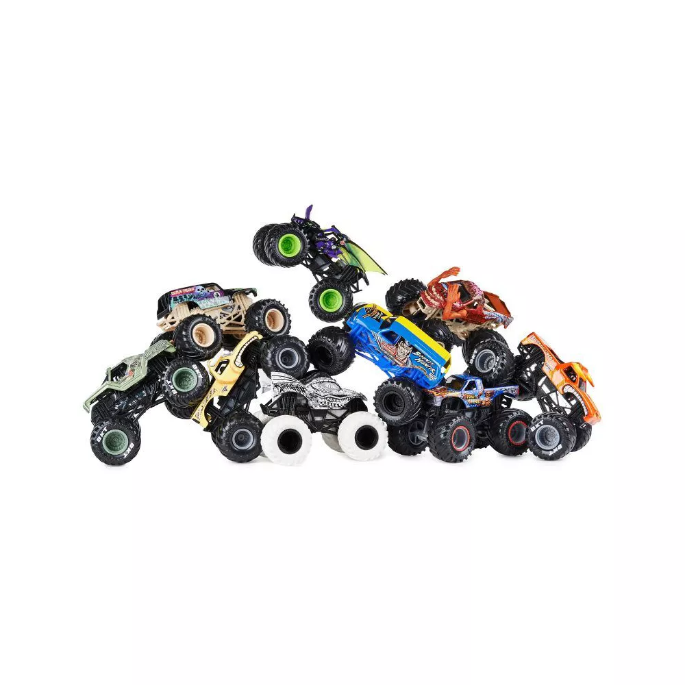 モンスタージャム 9台 ミニカー 新品 Monster Jam トラッ fE9I Monster Jam Collection 1:64 Trucks 9 Individual Trucks