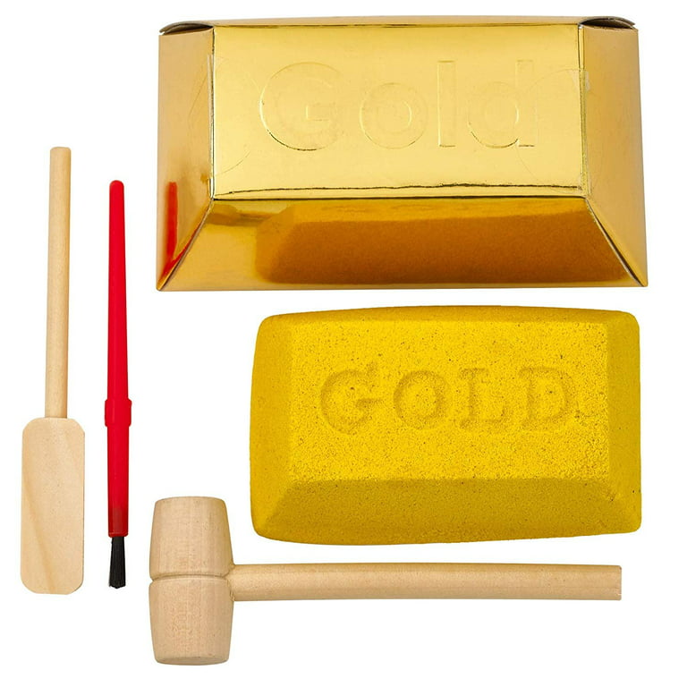GOLD BRICK DIG OUT - 8.25 MINING KIT SCIENCE EXPLORATION KIT EXCAVATING  GOLD KIT GEOLOGIST TO BE KIT 
