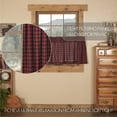 thumbnail image 5 of VHC Brands Rustic & Lodge Kitchen Window Curtains-Cumberland Tier Pair, 24x36, Chili Pepper Red, 5 of 7
