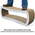 thumbnail image 7 of PetFusion Jumbo 2 level Cat Scratcher Lounge Scratch, Play, Perch, and Hide Pet Furniture, 39" x 11" x 14", White, 7 of 7