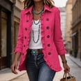 thumbnail image 4 of Womens Lightweight Jacket Long Sleeve Ruffle Button Front Cardigan Jacket Open Front Lapel Collar Double Breasted Casual Outerwear Coat with Lining, 4 of 9