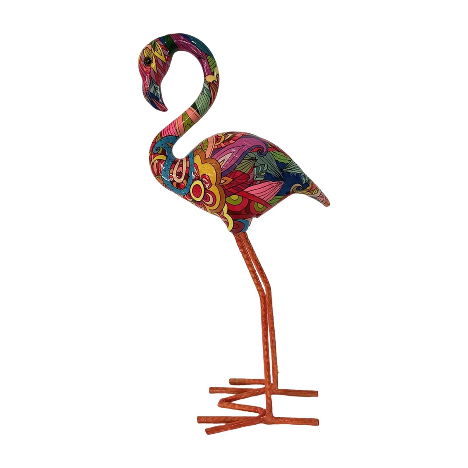FashionCha Flamingo Garden Statue Birds Sculptures Indoor Outdoor Lawn Home Ornaments Resin Style B