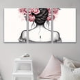 thumbnail image 3 of 3pcs Frameless Canvas Wall Art - Floral Woman Silhouette with Pink Roses, Spray-Painted Vertical Art Deco Decor for Living Room, Office, Kitchen, Bar - Unique Birthday & Holiday Gift Idea, Office Ar, 3 of 4