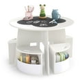 thumbnail image 1 of Costway Ensemble de 5 Pcs Table et Chaises pour Enfants avec Tableau Noir Inscriptible, Bureau, Table pour Tout-Petit, 1 of 10