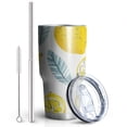 thumbnail image 2 of 30oz Lemon Tumblers Stainless Steel Tumbler with Lid and Straw,Vacuum Insulated Double Wall Travel Tumbler Cups Mug with Cleaning Brush for Coffee,Tea, 2 of 7