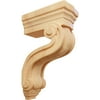 Ekena Millwork 3 3/8"W x 6 1/2"D x 10 1/2"H Los Angeles Hollow Back Corbel, Red Oak