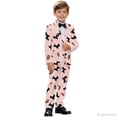 thumbnail image 4 of Whosucclay Puppy Bone Pattern Boys Suit, Polyester Fabric Boys Suit Set for School Wedding Photograph, Single Button Single Button Front Anti-Fade, 4 of 10