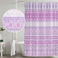 thumbnail image 4 of Purple Pink Boho Shower Curtain Set - Extra Long 72" x 96" Washable Bathtub Curtain with 12 Hooks, Vintage Ethnic Tribe Abstract Art Waterproof Fabric Stall Shower Curtains for Bathroom Décor, 4 of 6