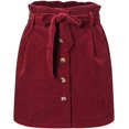 thumbnail image 1 of - Minifalda de pana con cinturón para mujer Rojo Grande Rojo Grande Xishao ropa, 1 of 2
