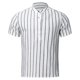 thumbnail image 3 of Eres Más Que una Camisa de Puntuación de Prueba, Impresión de Rayas de Botón Casual de los Hombres, Camisa de Blusa de Manga Corta, 3 of 6