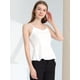thumbnail image 3 of Allegra K Blusa De Tirantes De Espagueti Casual Para Mujer Tops De Camisola De Satén Sin Mangas Brillantes Blanco S, 3 of 5
