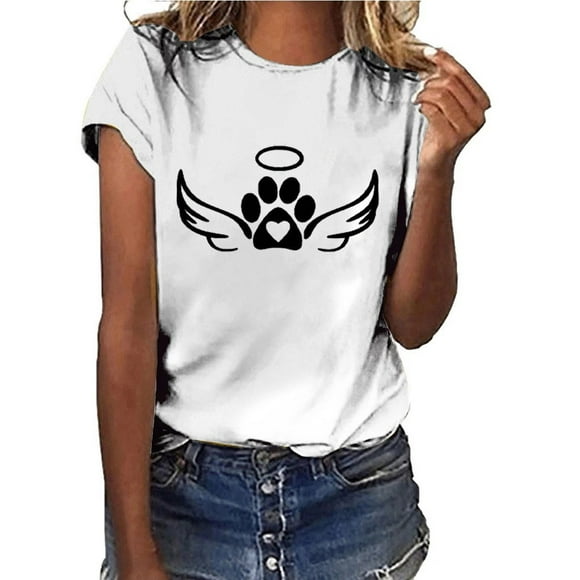 Cameland Women Valentine's Day Tops Fashion Causal Round-Neck Printing Short Sleeve T-Shirt Kawaii Clothes