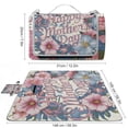 thumbnail image 2 of Awypu Floral Design Vintage Happy Mother's Day Square Outdoor Picnic Blanket 58.3x58.3in, 2 of 6