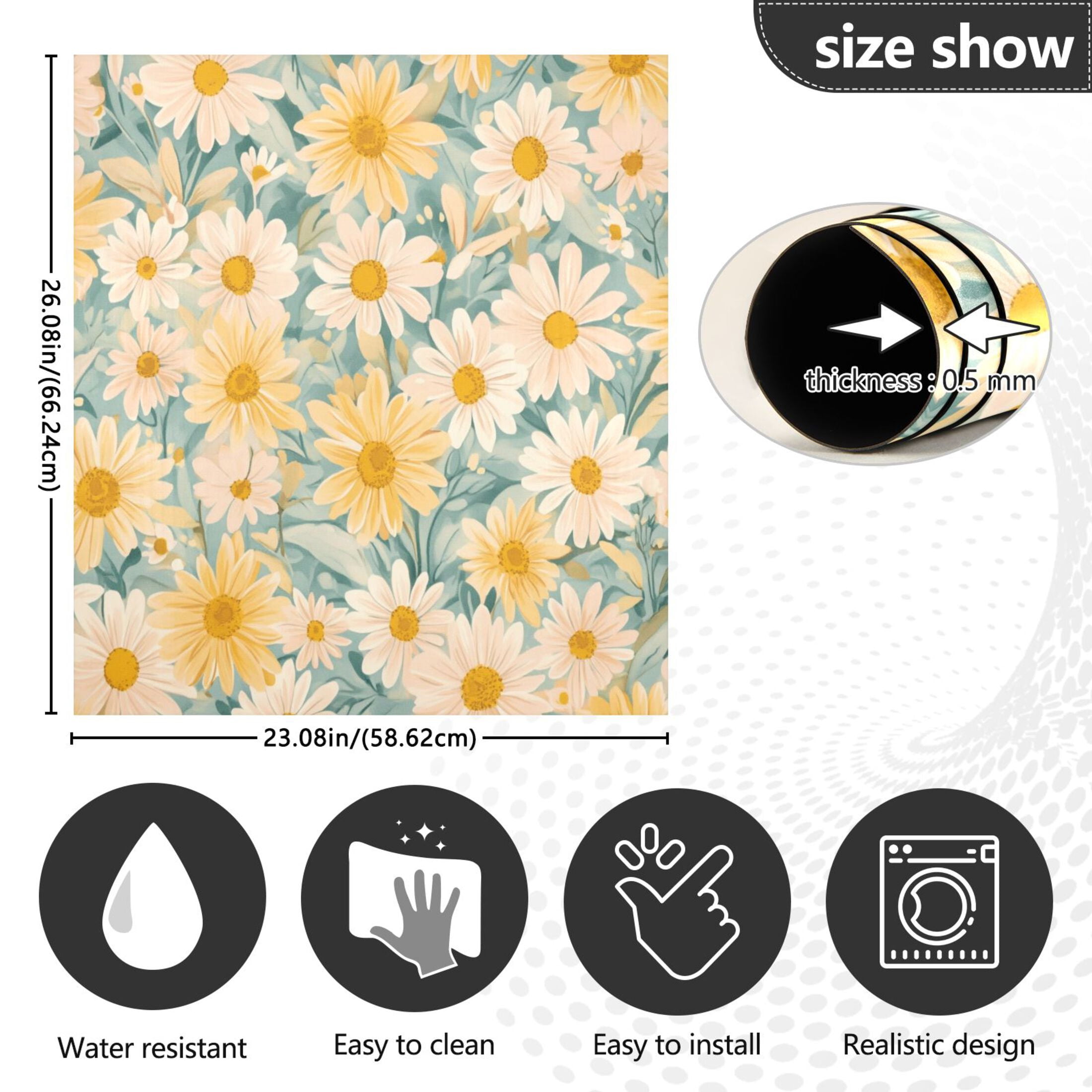 Dishwasher Magnetic Sticker 23x26 Inch Refrigerator Magnetic Sticker Washing Machine Magnetic Sticker Kitchen Panel Magnetic Sticker Home Decor Blooming Yellow Flower