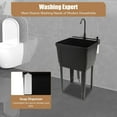 thumbnail image 4 of Freestanding Utility Sink, Utility Sink Extra-Deep Laundry Tub, Freestanding Plastic Utility Sink Laundry Tub Sink for Basement, Laundry Room, Garage or Shop (Black), 4 of 8
