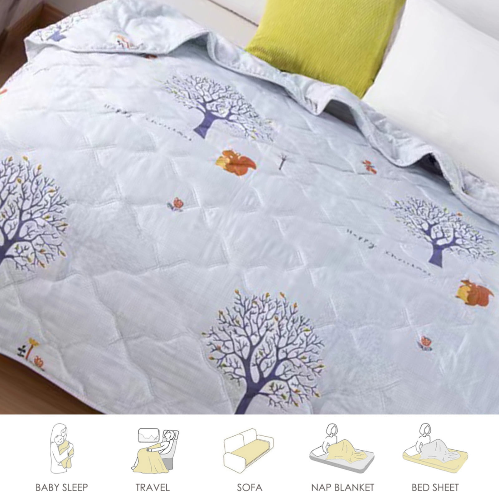 potrochi Quilt Lightweight Comforter Summer Quilt Soft Bedspread for King Queen Twin Full Size Bed, Washable Quilts Quilted Blanket for All Season, Cotton Summer Quilt Ventilation Quilt