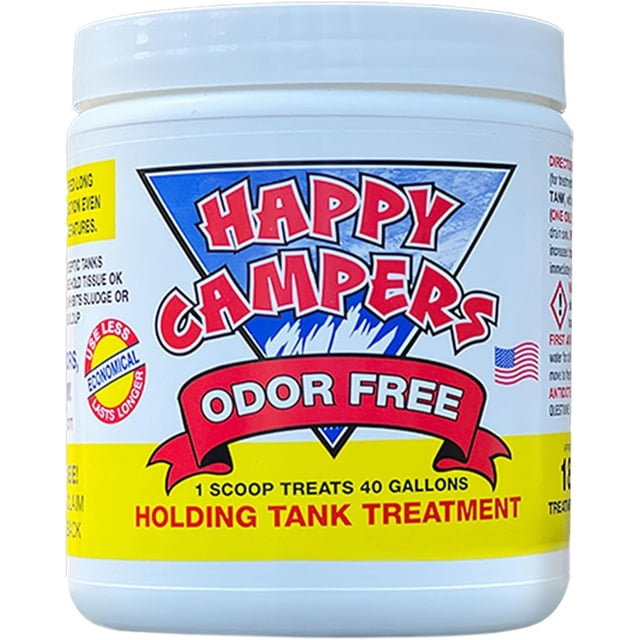 Happy Campers RV Toilet Treatment - Powerful Odor Control, Long-Lasting RV Tank Treatment - Prevents Clogs, Buildup, Sensor Failure - Keeps