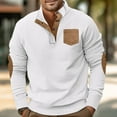 thumbnail image 2 of hopeusince Men's Slim Fit Long Sleeve Turtleneck Zipper Sweatshirt with Pocket White M, 2 of 6