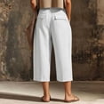 thumbnail image 6 of Luvrsol Capris for Women with Pockets Wide Leg Buttery Soft Stretch Casual Lounge Cropped Trousers S-2XL, 6 of 7