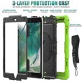 thumbnail image 4 of Case for iPad 6th / 5th Gen (2018 2017) / iPad Air 2 / iPad Pro 9.7 inch with Screen Protector, 360 Degree Rotating Kickstand Hand Strap Shockproof Cover with Shoulder Strap, Lime, 4 of 7