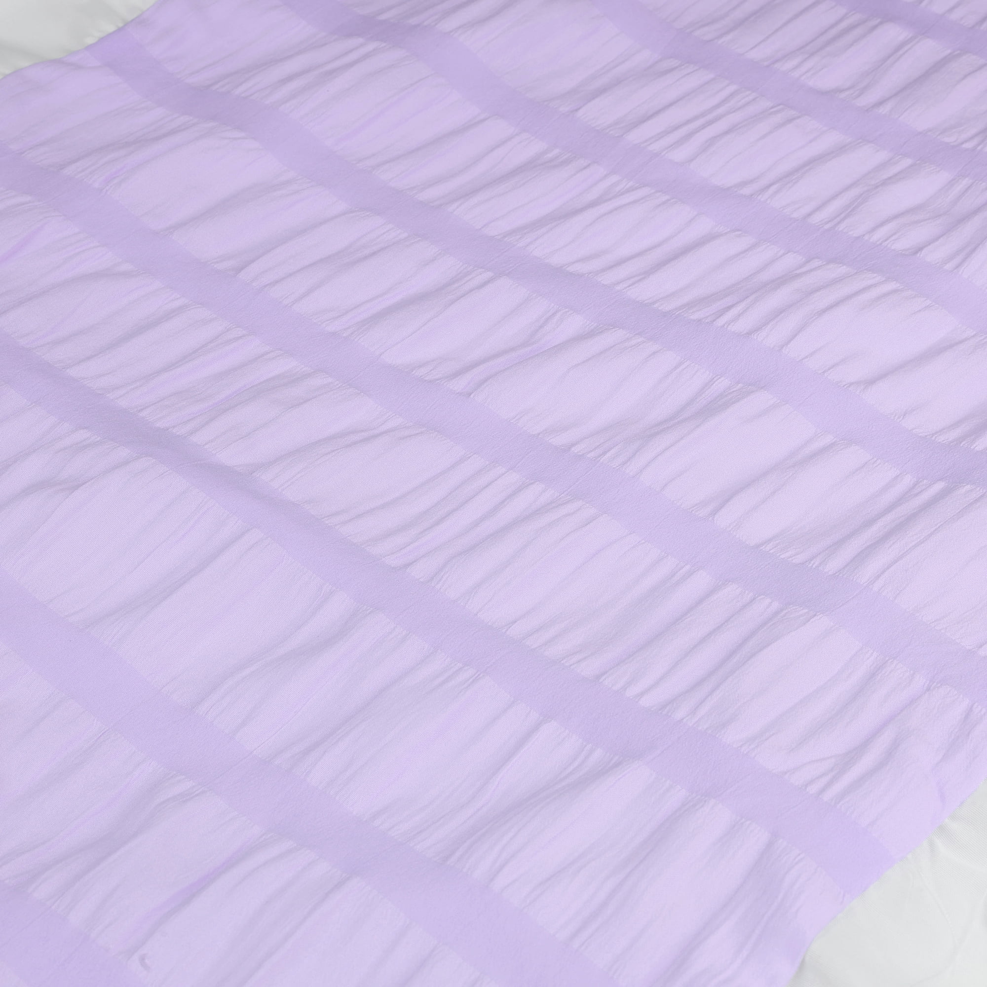 Unique Bargains Polyester Ruffles Pleated Pillow Shams Set of 2 with Envelope Closure Purple Queen