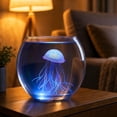 thumbnail image 2 of Soft Clear Silicone Artificial Jellyfish Aquarium Decor, Blue 4.53X2.56 Inch Light Reflection Fade Resistant Non-Toxic Fish Safe Landscape Ornament for Glass Fish Tank Aquascaping,Blue, 2 of 7