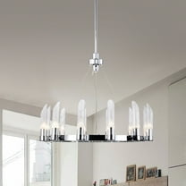 Leonie 32 in. 12-Light Indoor Chrome Finish Chandelier with Light Kit