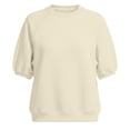thumbnail image 4 of VOUZZA Womens Short Sleeve Sweatshirt Crewneck Puff Sleeve Pullover Casual Loose Fit Solid Top, 4 of 4