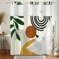 thumbnail image 6 of MIZHONA No Hook Shower Curtain with Snap in Liner，Mid-Century Beige Fabric Bathroom Curtain,71"× 86", 6 of 6