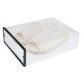 thumbnail image 3 of Clear Foldable Thickened Plastic Shoe Storage Box Stackable Case Shoes Organizer Black, 3 of 8