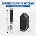 thumbnail image 3 of Key Fob Cover Compatible with Kia Telluride Sorento K4 K5 EV5 EV9 Carnival Sportage GT-Line 2023-2026 Soft TPU Leather Full Protection Smart Key Keychain Case Holder Protector,Silver Border - Black, 3 of 6