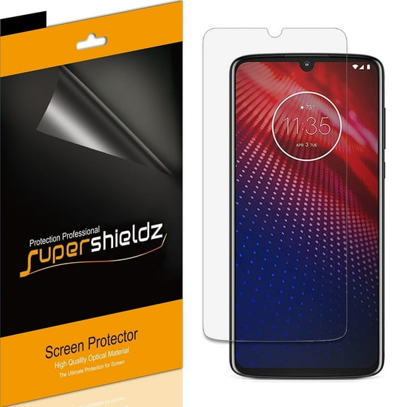 [6-Pack] Supershieldz for Motorola Moto Z4 Screen Protector, Anti-Bubble High Definition (HD) Clear Shield