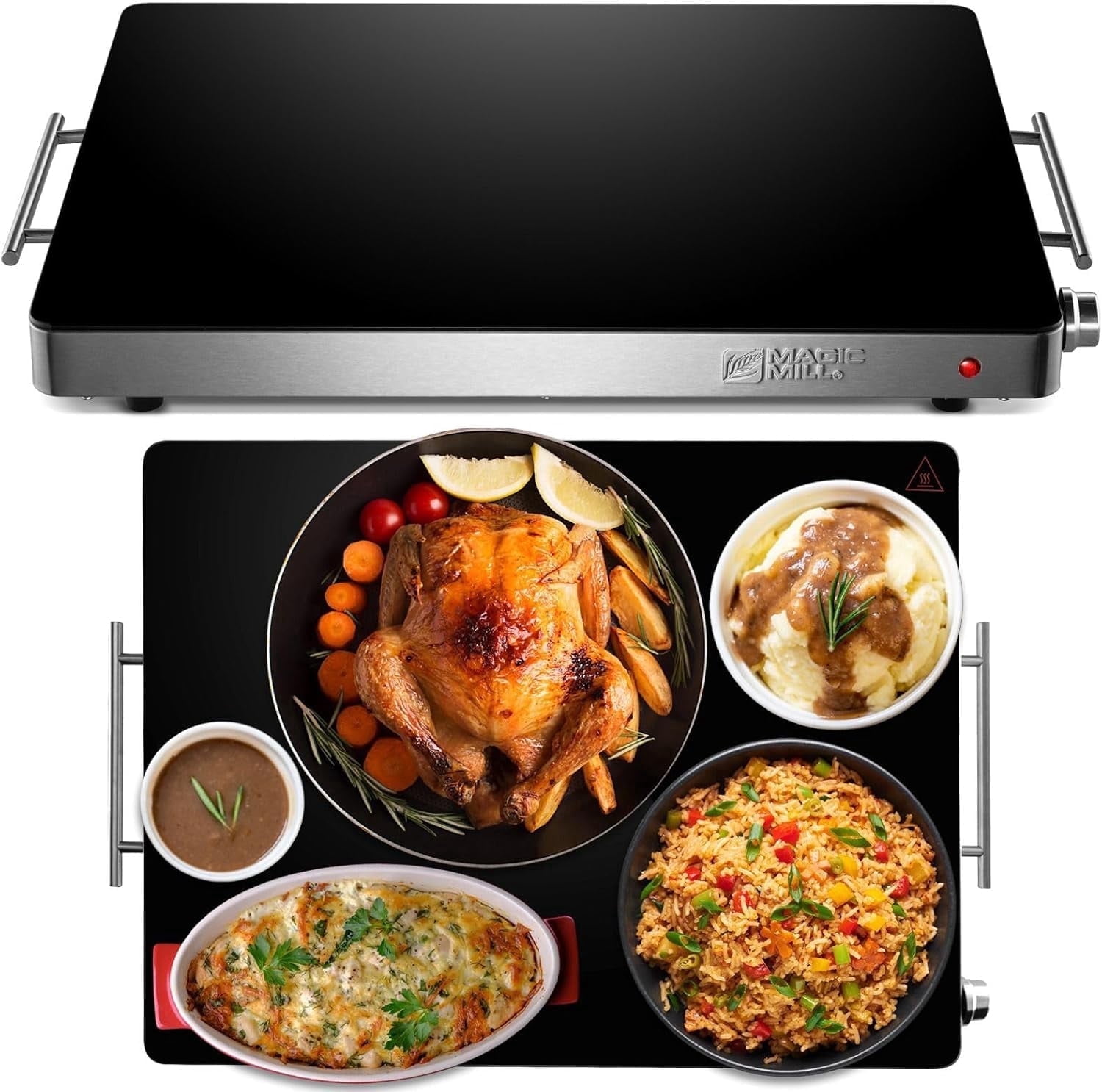 Chefman, Electric Warming Tray, 21x16 Inch, Adjustable Temperature