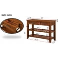 thumbnail image 2 of Knocbel Console Table Sofa Entryway Side Table Furniture with 2 Drawers and 2 Bottom Shelves for Living Room Home Decor, 42" W x 13.78" D x 30" H, Brown, 2 of 9