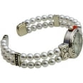 thumbnail image 3 of Blekon Collections Japanese Quartz Women's 21mm Case Elegant Pearl Beads Cuff Bangle Watch, 3 of 5