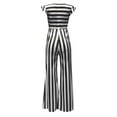 thumbnail image 7 of IROINNID Sleeveless Jumpsuit For Women Full-Length Diamond Striped Jumpsuit Casual Wide Leg Pants Jumpsuit, 7 of 7