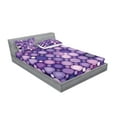 thumbnail image 2 of Ambesonne Modern Fitted Sheet & Pillow Sham Set, Geometric Violet Circles, Full, Pale Pink Purple, 2 of 2